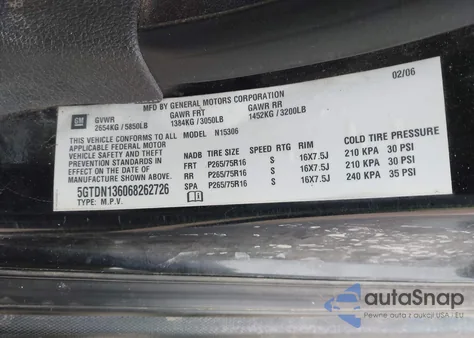 2006 Hummer H3 Suv z USA, uszkodzony, nr VIN 5GTDN136068262726